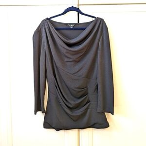 Elegant Black Draped Blouse
